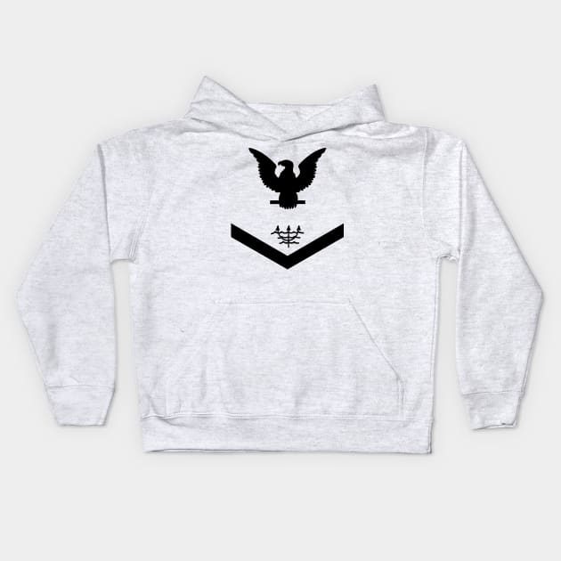 Navy - Rate - Ocean Systems Technician PO3 - OT - USN wo Backgrnd - All Black Kids Hoodie by twix123844